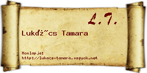 Lukács Tamara névjegykártya
