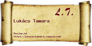 Lukács Tamara névjegykártya